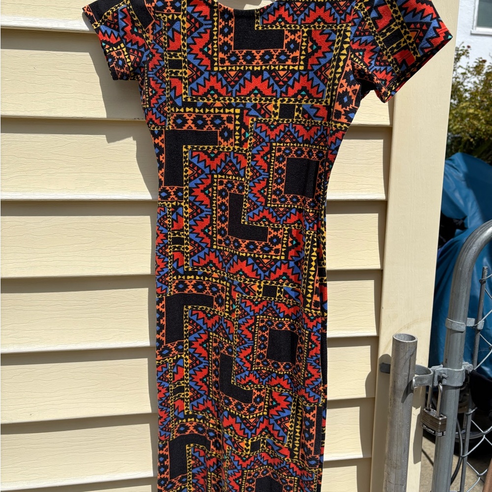 Geometric Patterned Dress - Multicolor